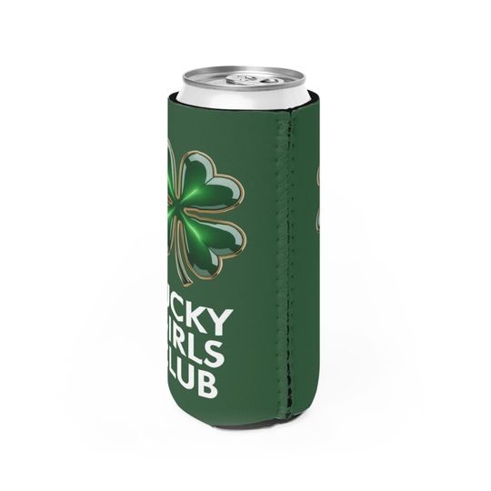 Lucky Girls Club Slim Can Cooler Four Leaf Clover St. Patrick's