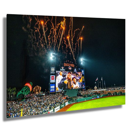 Giants Dodgers Victory Photo Print: Oracle Park Baseball Fireworks