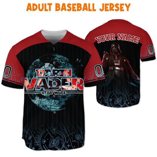 Custom Star Wars Darth Vader Dark Red Baseball Jersey, Darth Vader Star Wars Baseball Jersey