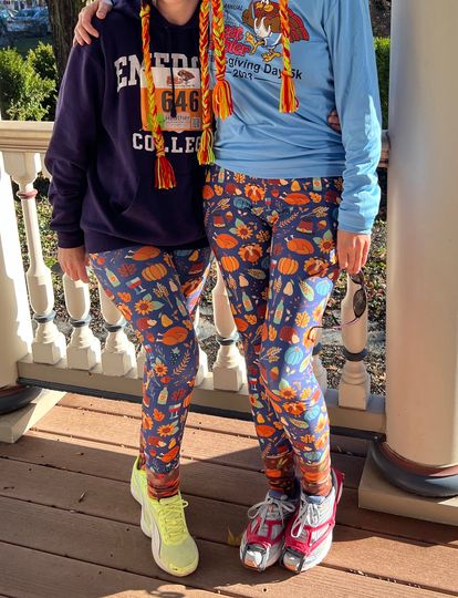 Autumn Thanksgiving Printed Leggings, Buttery Soft Fabric, Recycled Material