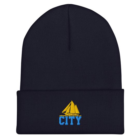 Manchester Minimalist Embroidered Cuffed Beanie Soccer Hat