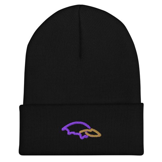 Baltimore Minimalist Design Embroidered Cuffed Beanie American Football Hat