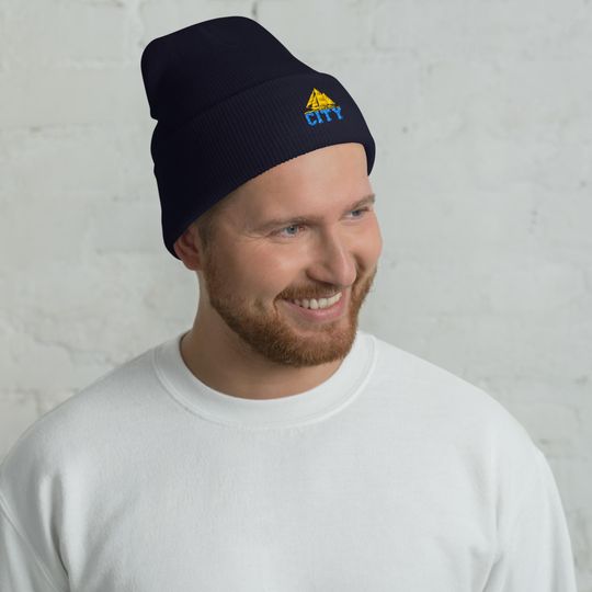 Manchester Minimalist Embroidered Cuffed Beanie Soccer Hat