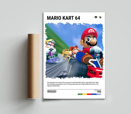 Mario Kart 64 (1996) N64 Poster