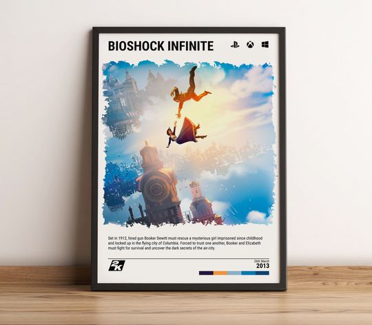 Bioshock Infinite (2013) Minimalist Poster - Video Game Wall Art Print - Gaming Gift