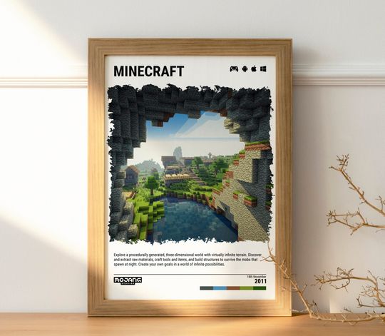 Minecraft (2011) Poster - Video Game Wall Art Print - Gaming Gift