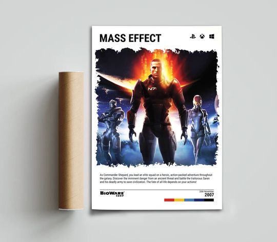 Mass Effect (2007) Poster - Video Game Wall Art Print - Gaming Gift