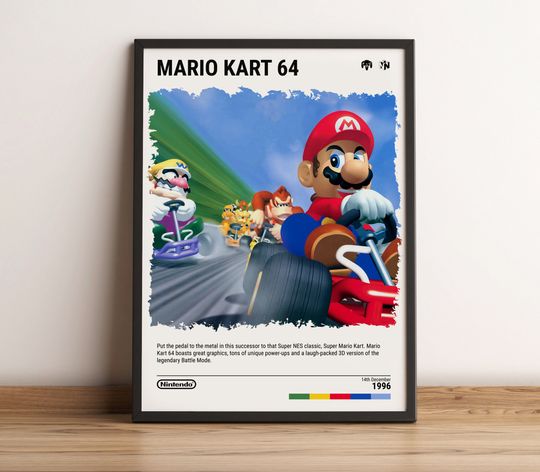 Mario Kart 64 (1996) N64 Poster
