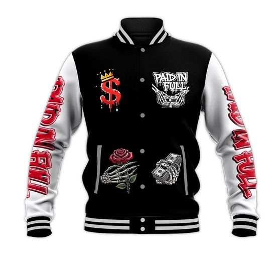 Everybody Paid In Full All Over Print Baseball Jacket