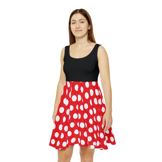 Minnie Mouse Inspired Women's Skater Dress