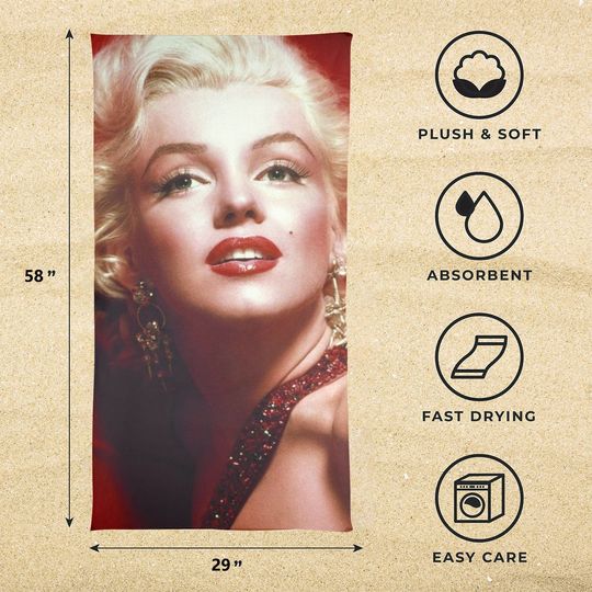 Marilyn Monroe Beach Towel, Marilyn Monroe Merch