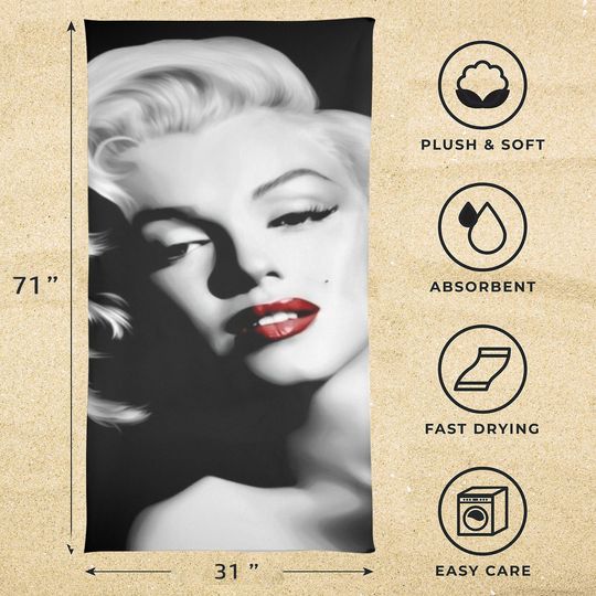 Marilyn Monroe Beach Towel, Marilyn Monroe Merch