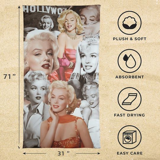 Marilyn Monroe Beach Towel, Marilyn Monroe Merch