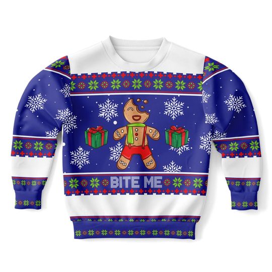 Bite me Gingerbread Ugly Christmas Sweater