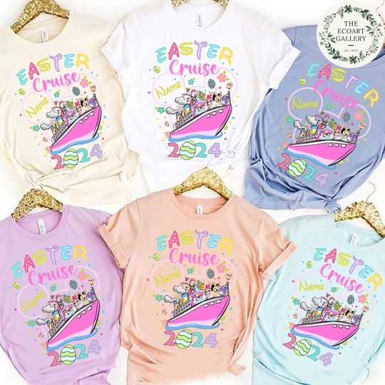 Personalized Mickey and Friends Disney Easter Cruise 2024 Shirt