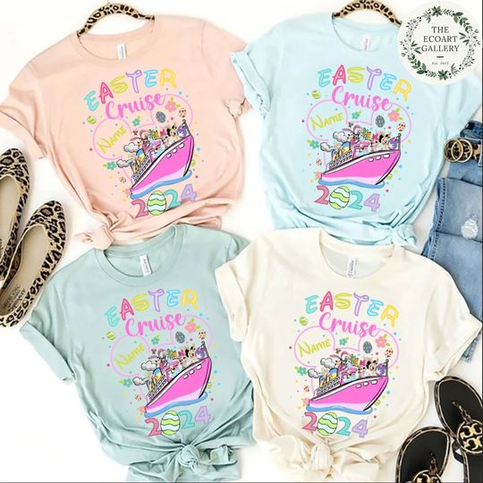 Personalized Mickey and Friends Disney Easter Cruise 2024 Shirt