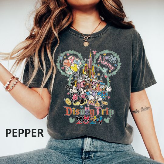 Personalized Disney Family Trip 2024 Mickey And Friends Disney T-Shirt, Disney Family Matching T-Shirt