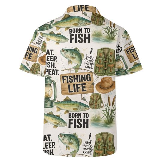 Funny Fishing Hawaiian Shirt: Fisherman Meme Print, Cruise Vacation