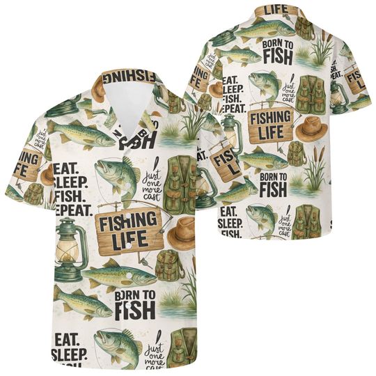 Funny Fishing Hawaiian Shirt: Fisherman Meme Print, Cruise Vacation