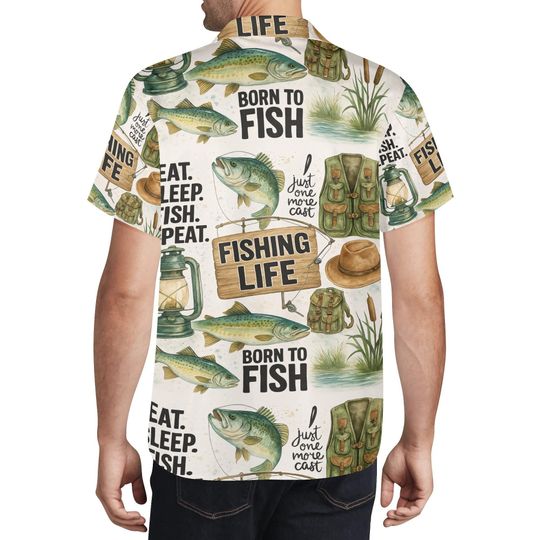 Funny Fishing Hawaiian Shirt: Fisherman Meme Print, Cruise Vacation