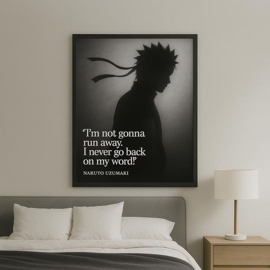 Anime-Inspired Narutoo Digital Quote Poster Printable Ninja Wall Artwork