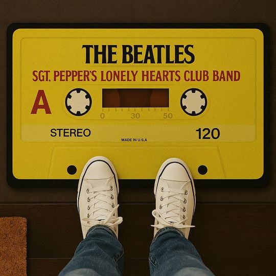 Retro Beatles Cassette Tape Doormat: Music Lover Gift, Nostalgic Decor