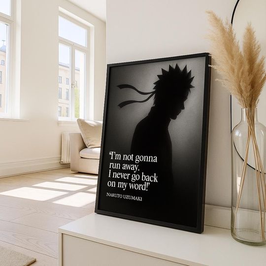 Anime-Inspired Narutoo Digital Quote Poster Printable Ninja Wall Artwork