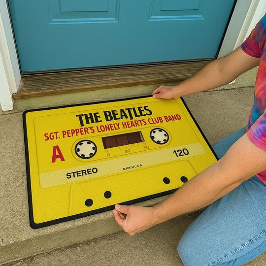 Retro Beatles Cassette Tape Doormat: Music Lover Gift, Nostalgic Decor