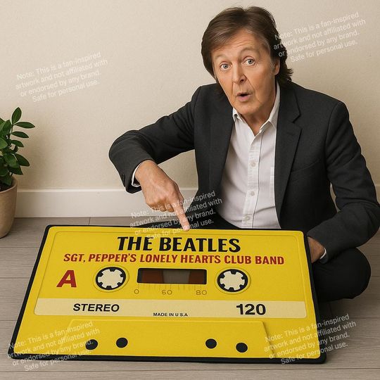 Retro Beatles Cassette Tape Doormat: Music Lover Gift, Nostalgic Decor