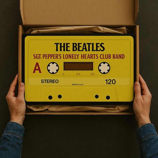 Retro Beatles Cassette Tape Doormat: Music Lover Gift, Nostalgic Decor