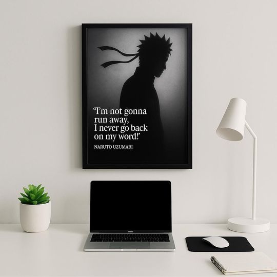 Anime-Inspired Narutoo Digital Quote Poster Printable Ninja Wall Artwork
