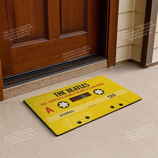 Retro Beatles Cassette Tape Doormat: Music Lover Gift, Nostalgic Decor