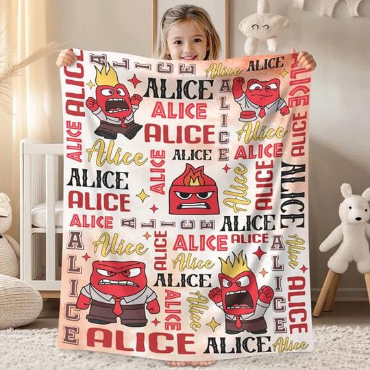 Personalized Inside Out Anger Blanket, Anger Inside Out Blanket