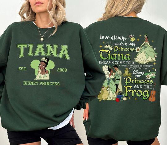 Tiana Princess Dream Come True Sweatshirt | Princess and the Frog Matching Tee, Magic Kingdom Family Vacation 2024 Trip