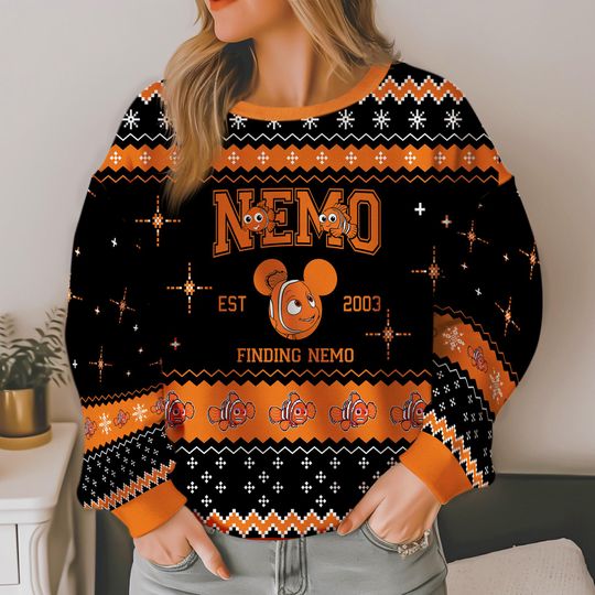 Finding Nemo Ugly Christmas Sweater, Nemo 3D All Over Print Sweater