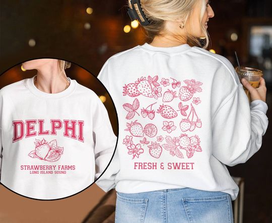 Delphi Strawberry Farm Long Island Sweatshirt| Fresh and Sweet Shirt| Percy Jackson the Olympians Shirt| Bookish shirt Book lover Shirt bookworm