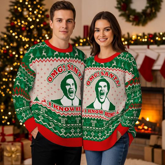 Buddy the Elf Christmas Sweater, Ugly Nutcracker Holiday Sweater