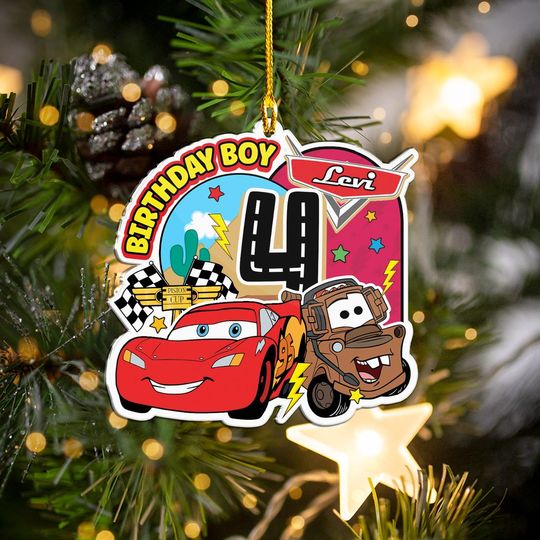 Custom Name Dino Ranch Acrylic Ornament for Birthday and Christmas Tree Decor