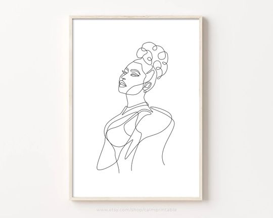 Nicki Minaj Line Art Print, Printable Wall Art
