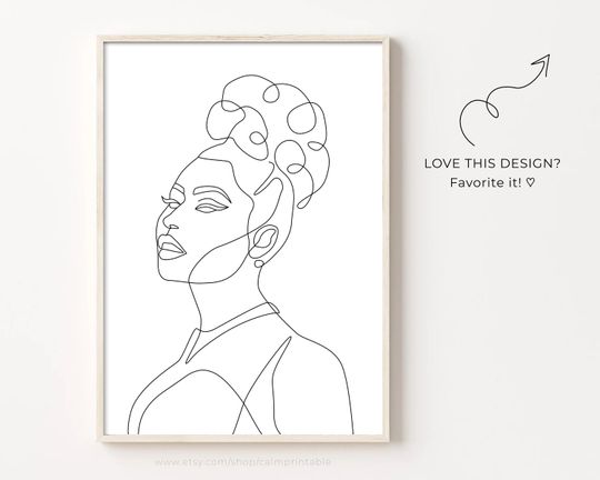 Nicki Minaj Line Art Print, Printable Wall Art