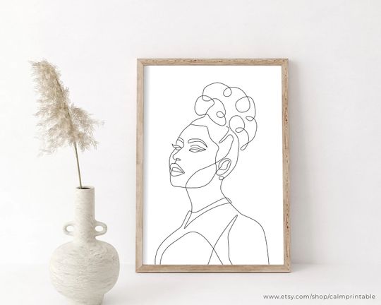 Nicki Minaj Line Art Print, Printable Wall Art