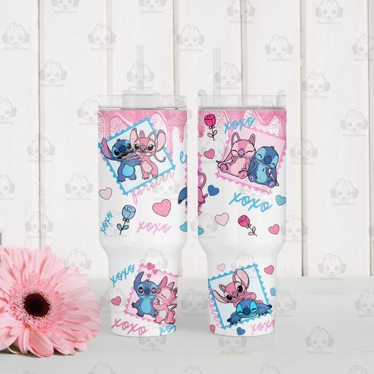 Hello Kitty Movie 40 oz Tumbler, Valentine Bear Cartoon 40 oz Tumbler