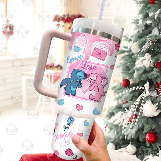 Hello Kitty Movie 40 oz Tumbler, Valentine Bear Cartoon 40 oz Tumbler