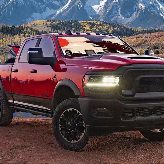 God zilla Car Sunshade Monster Windshield Cover Privacy Shield Exterior Decoration