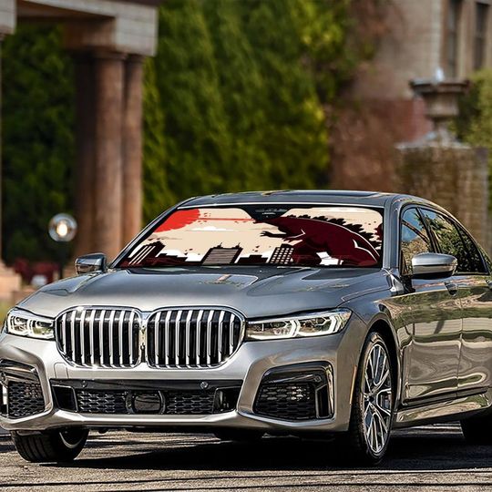 God zilla Car Sunshade Monster Windshield Cover Privacy Shield Exterior Decoration