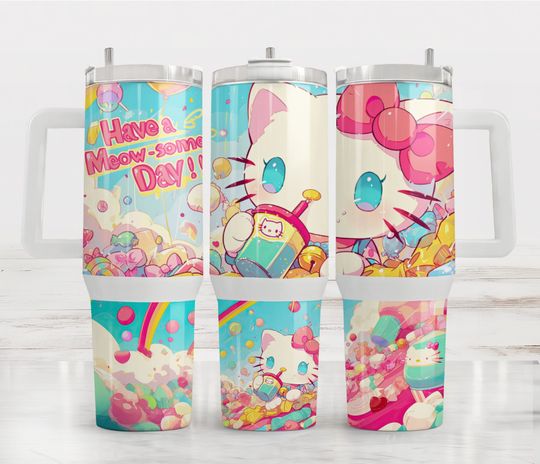 Hello Kitty Have A Meow-some Day Tumbler 40 oz With Handle