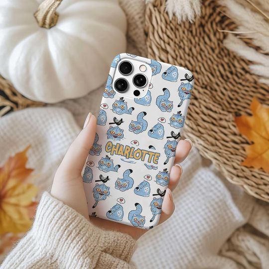 Custom Derpy Cat iPhone Case with Personalized Name, Demon Hunters Design, Magsafe Tough Phone Case