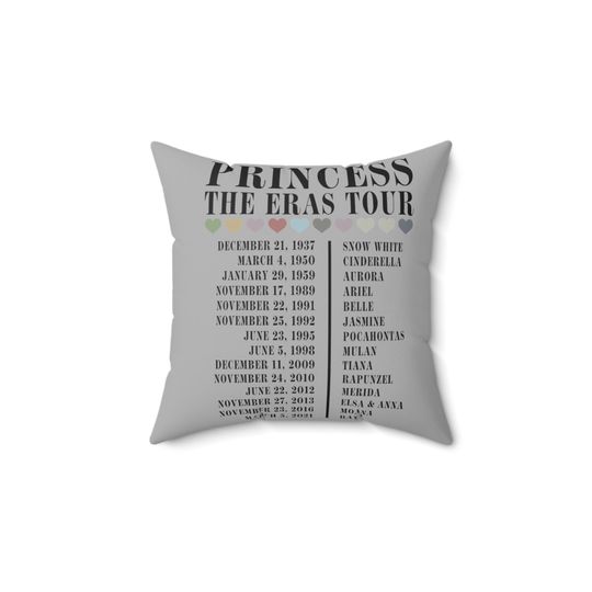 Disney Princess Eras Tour Spun Polyester Square Pillow