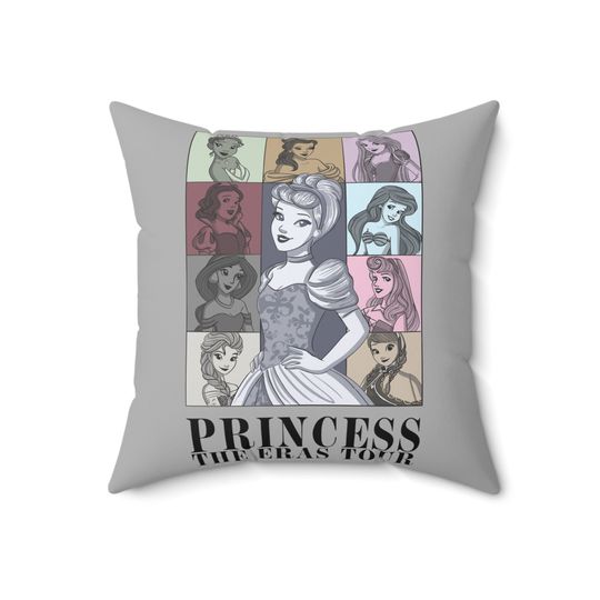 Disney Princess Eras Tour Spun Polyester Square Pillow