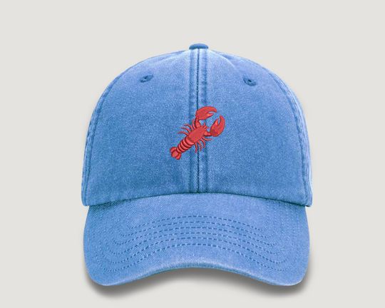 Lobster Vintage Hat, Embroidered Red Lobster Baseball Caps
